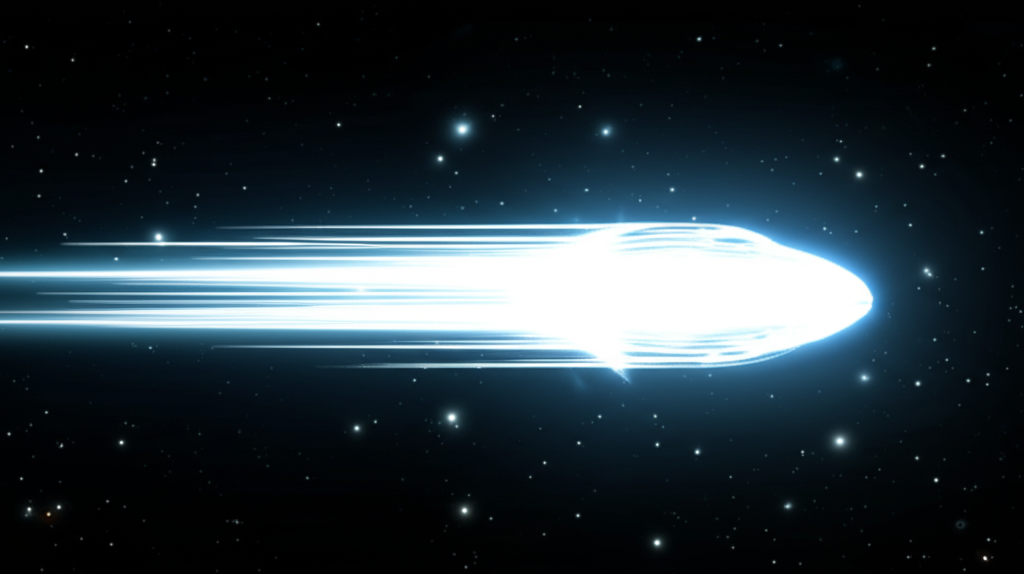 Holographic vehicle made of pure light traveling at incredible speeds