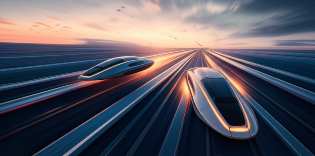 Hypersonic maglev racer breaking sound barrier on track